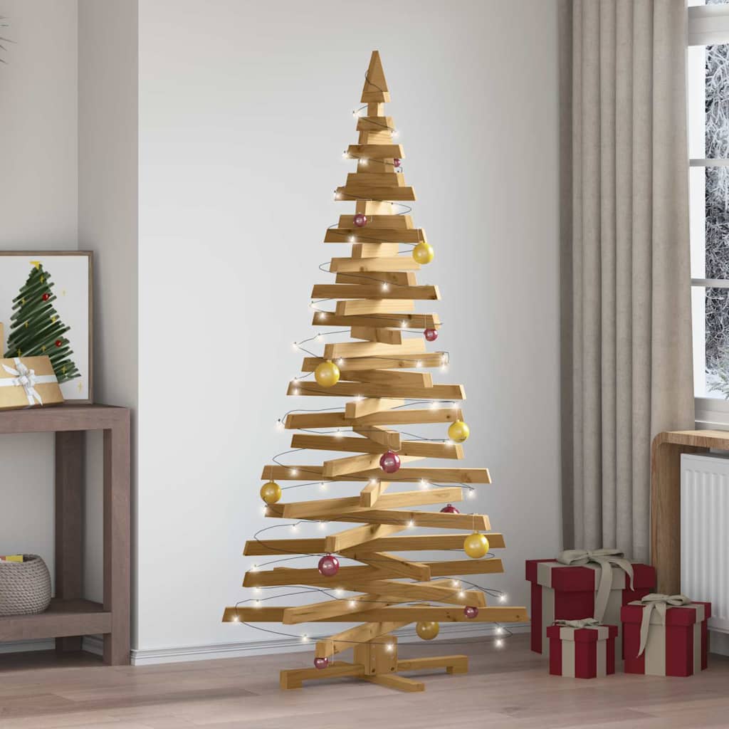 Christmas Trees with Stand Brown 180 cm Solid pine wood