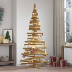 Wooden Christmas Tree KOTKA 210 cm Solid pine wood Brown