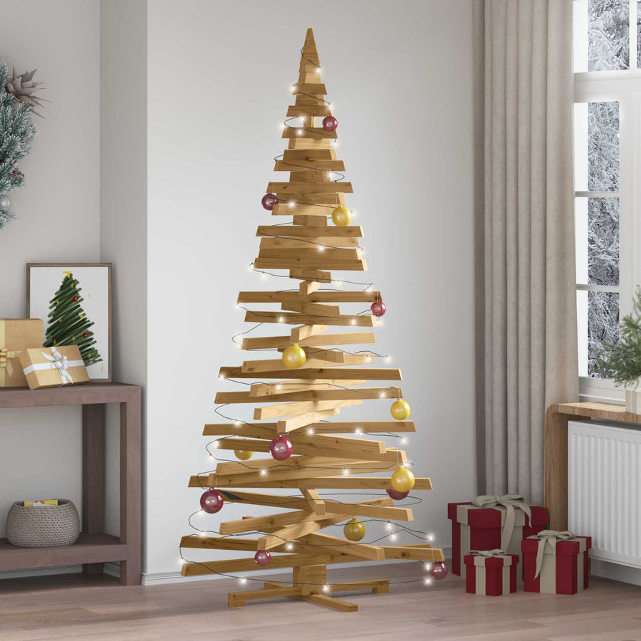 Wooden Christmas Tree KOTKA 210 cm Solid pine wood Brown