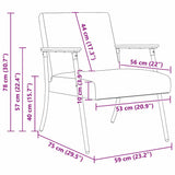 Armchair Dark Grey 59 x 75 x 78 cm Fabric - Extra Image