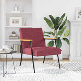 Armchair Wine Red Fabric - Side View