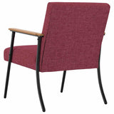 Armchair Wine Red Fabric - Rear View