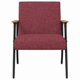 Armchair Wine Red Fabric - Top-Down View