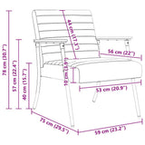 Armchair Dark Grey 59 x 75 x 78 cm Fabric