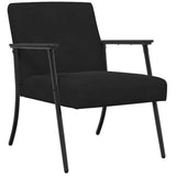 Armchair Black 59 x 75 x 78 cm Velvet - Front View