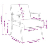 Armchair Dark Grey 59 x 75 x 78 cm Fabric - Extra Image