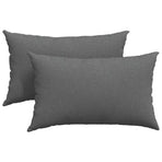 Sofa Pillows 2 pcs Fabric Dark Grey 50 x 30 cm