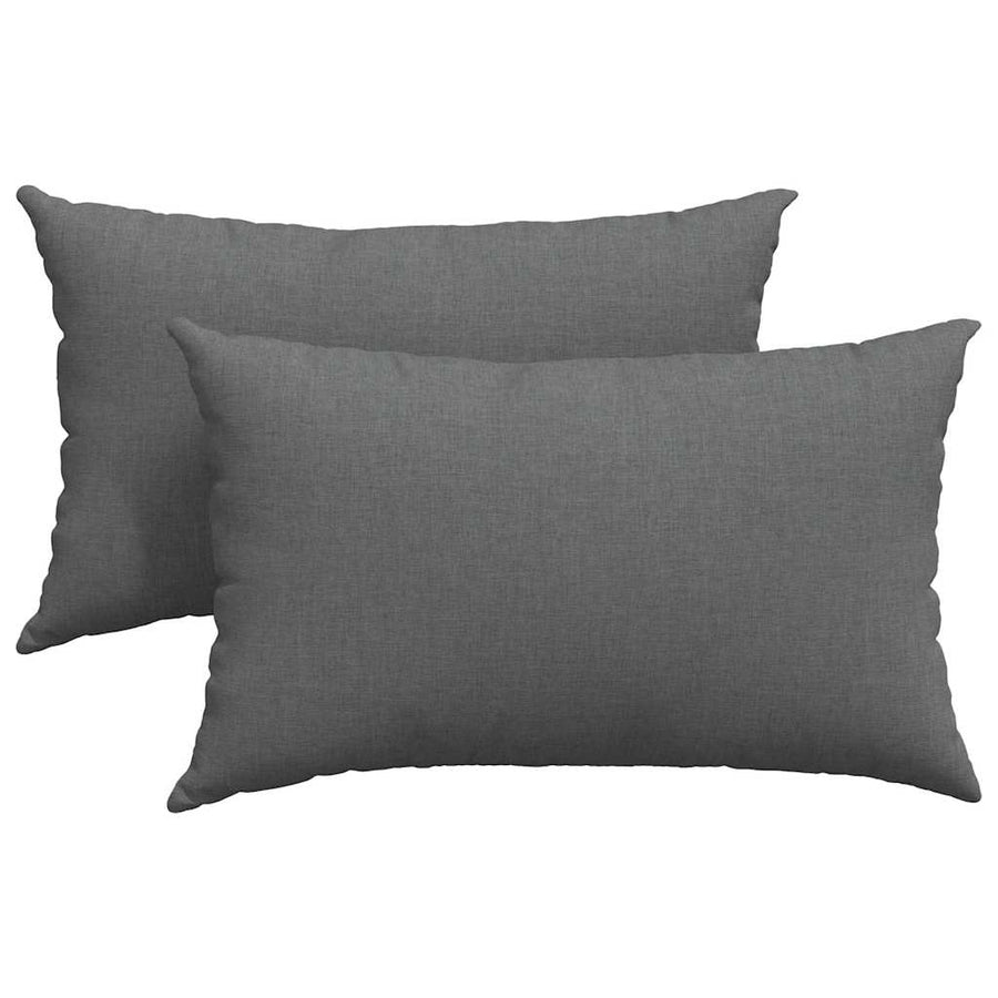 Sofa Pillows 2 pcs Fabric Dark Grey 50 x 30 cm