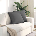 Sofa Pillows 2 pcs Fabric Dark Grey 50 x 50 cm