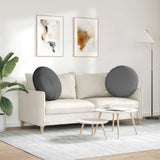 Seat Cushions 2 pcs Dark Grey Ø60 x 21 cm Fabric - Top-Down View