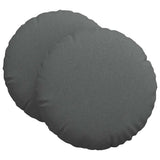 Seat Cushions 2 pcs Dark Grey Ø60 x 21 cm Fabric
