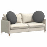 Seat Cushions 2 pcs Dark Grey Ø60 x 21 cm Fabric - Side View
