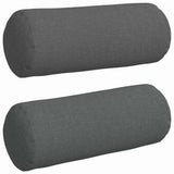 Bolster Pillows 2 pcs Dark Grey Ø 15 x 40 cm Fabric - Front View