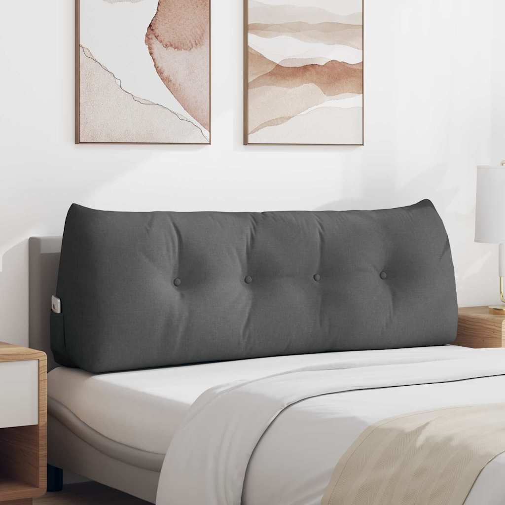 Back Pillow Dark Grey 140 x 24 x 50 cm Fabric