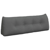 Back Pillow Dark Grey 140 x 24 x 50 cm Fabric - Front View