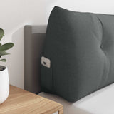 Back Pillow Dark Grey 160 x 24 x 50 cm Fabric