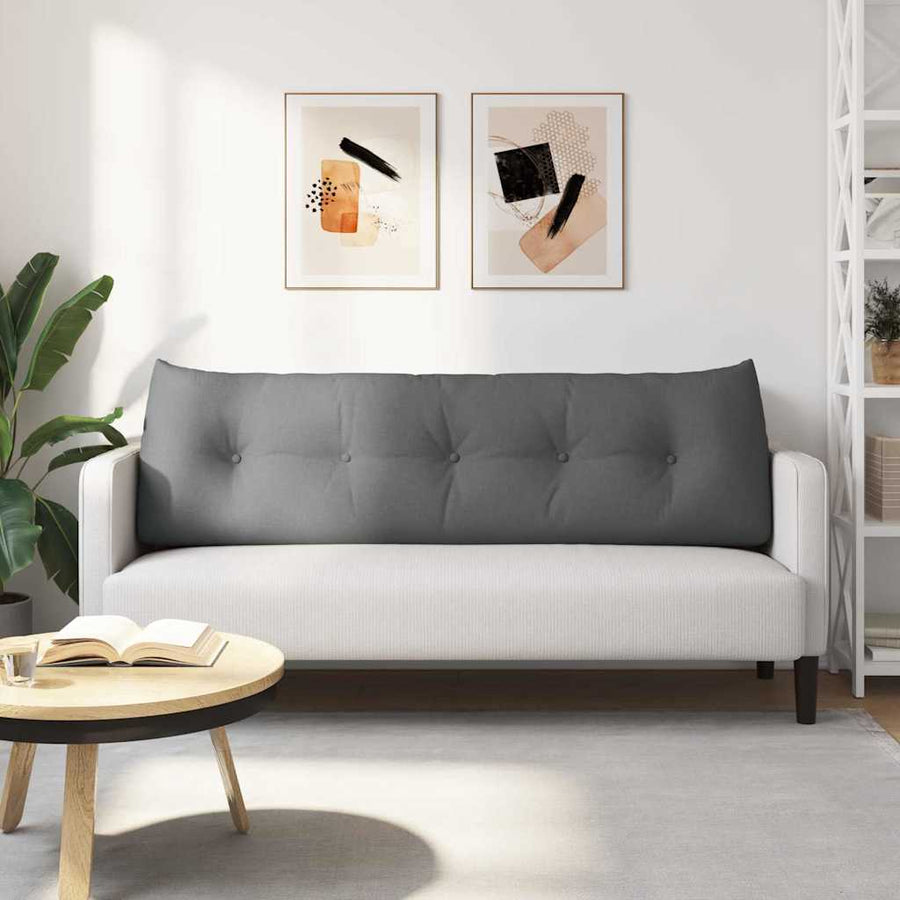 Back Pillow Dark Grey 160 x 24 x 50 cm Fabric
