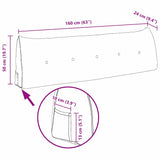 Back Pillow Dark Grey 160 x 24 x 50 cm Fabric - Extra Image