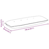 Back Pillow Dark Grey 140 x 19 x 50 cm Fabric
