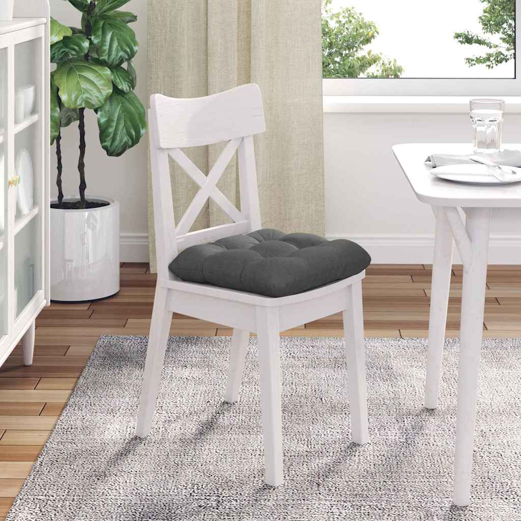Seat Cushions 4 pcs Dark Grey 45 x 45 x 12 cm Fabric