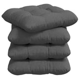 Seat Cushions 4 pcs Dark Grey 45 x 45 x 12 cm Fabric - Front View