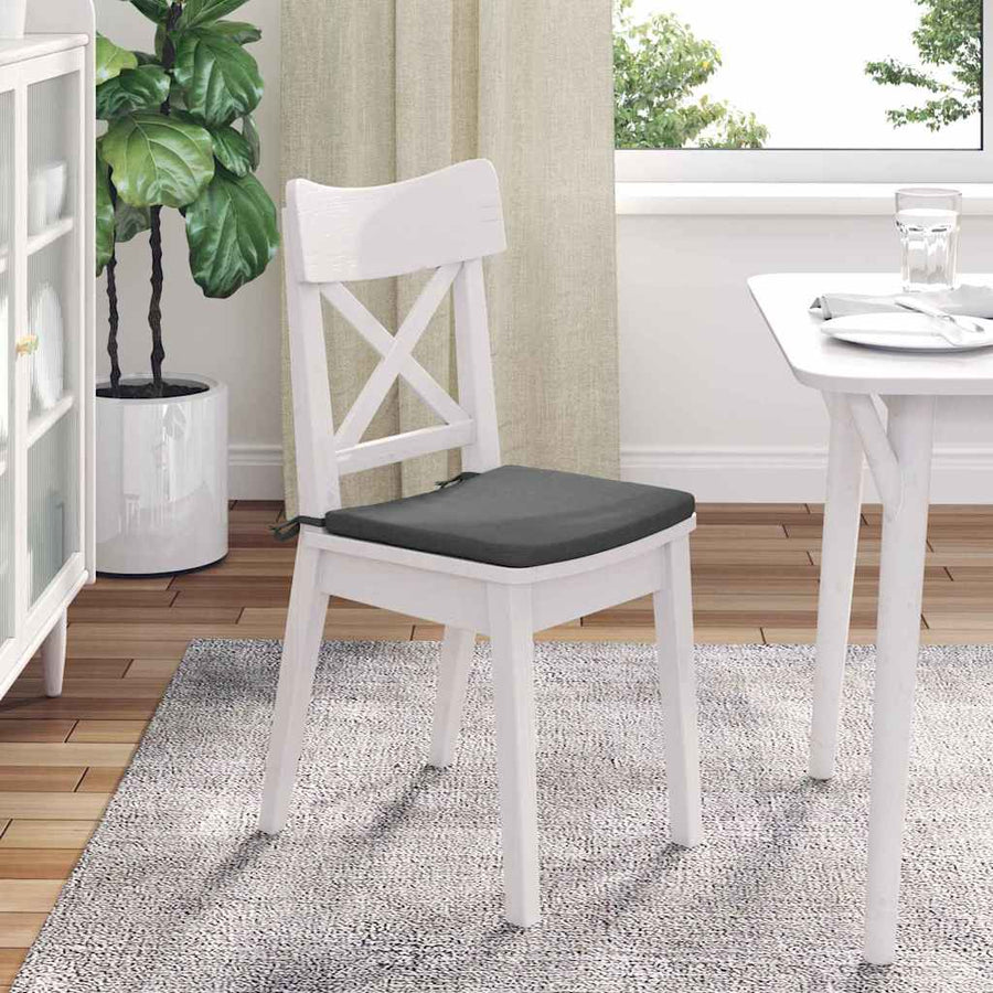 Seat Cushions 4 pcs Fabric Dark Grey 40 x 40 x 3 cm