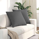 Sofa Pillows 2 pcs Fabric Dark Grey 60 x 60 cm
