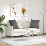 Sofa Pillows 2 pcs Fabric Dark Grey 60 x 60 cm