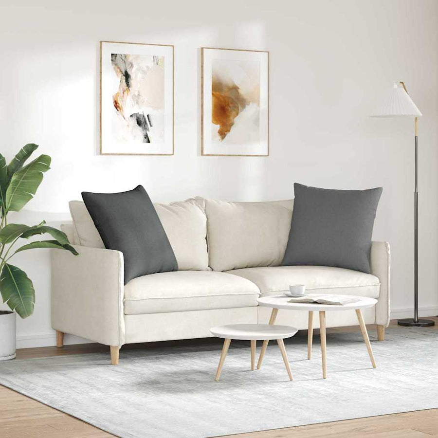 Sofa Pillows 2 pcs Fabric Dark Grey 60 x 60 cm