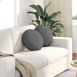 Seat Cushions 2 pcs Dark Grey Ø40 x 13 cm Fabric