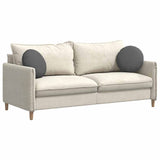 Seat Cushions 2 pcs Dark Grey Ø40 x 13 cm Fabric - Side View