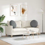 Seat Cushions 2 pcs Dark Grey Ø50 x 19 cm Fabric - Top-Down View