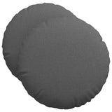 Seat Cushions 2 pcs Dark Grey Ø50 x 19 cm Fabric - Front View
