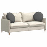 Seat Cushions 2 pcs Dark Grey Ø50 x 19 cm Fabric - Side View