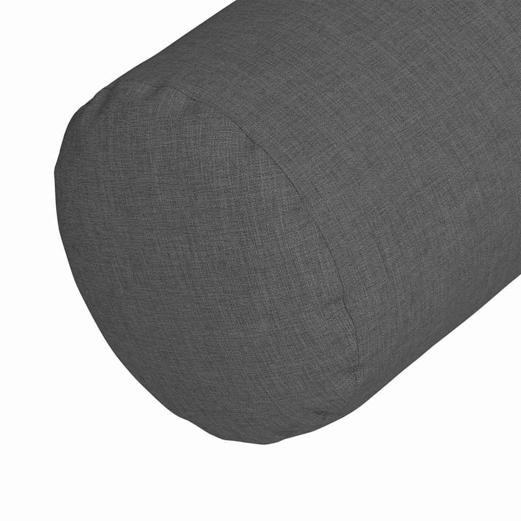 Bolster Pillows 2 pcs Dark Grey Ø 25 x 70 cm Fabric