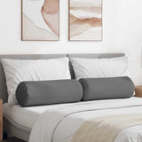 Bolster Pillows 2 pcs Dark Grey Ø 25 x 70 cm Fabric