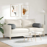 Bolster Pillows 2 pcs Dark Grey Ø 25 x 70 cm Fabric - Top-Down View