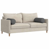 Bolster Pillows 2 pcs Dark Grey Ø 25 x 70 cm Fabric - Side View