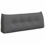 Back Pillow Dark Grey 120 x 24 x 50 cm Fabric - Front View