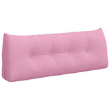 Back Pillow Pink 120 x 24 x 50 cm Fabric - Front View