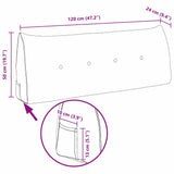 Back Pillow Pink 120 x 24 x 50 cm Fabric