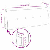 Back Pillow Pink 120 x 24 x 50 cm Fabric - Extra Image