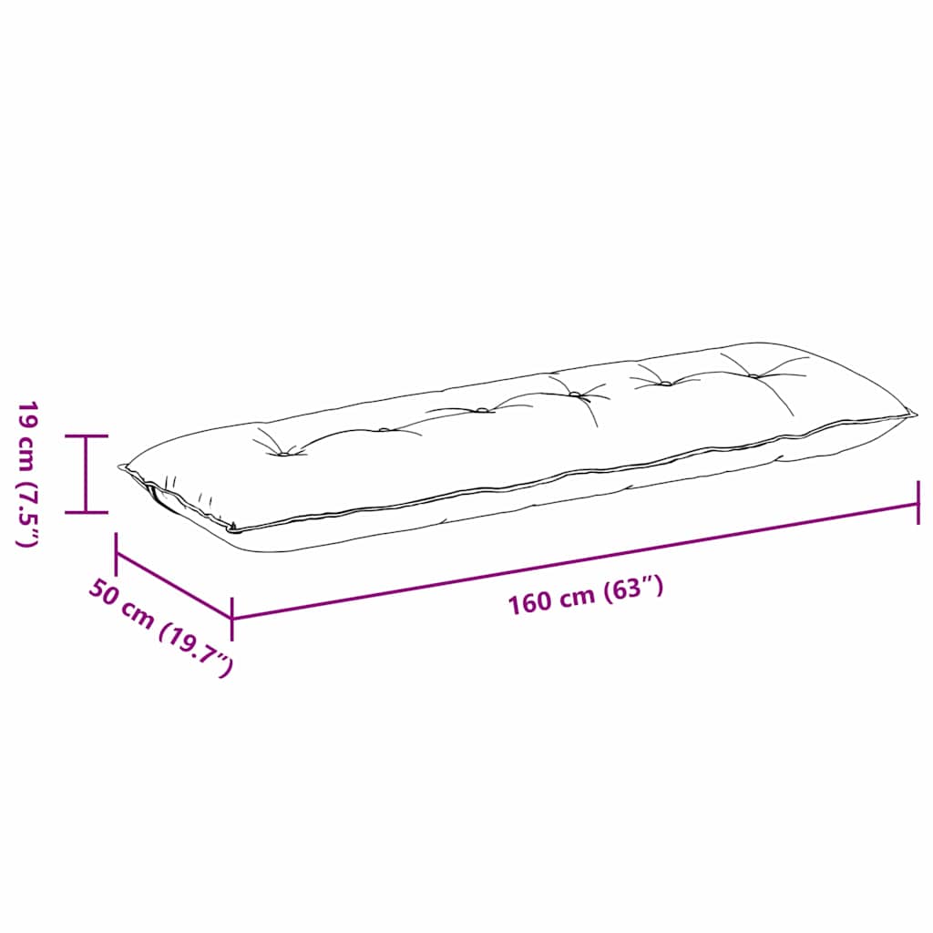 Back Pillow Dark Grey 160 x 19 x 50 cm Fabric