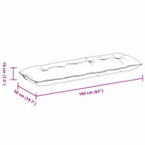 Back Pillow Dark Grey 160 x 19 x 50 cm Fabric - Extra Image