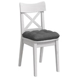 Seat Cushions 4 pcs Dark Grey 40 x 40 x 12 cm Fabric - Side View
