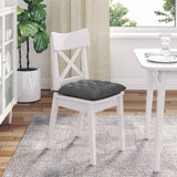 Seat Cushions 4 pcs Dark Grey 40 x 40 x 6 cm Fabric - Top-Down View