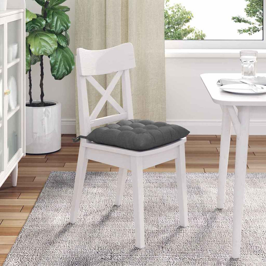 Seat Cushions 4 pcs Fabric Dark Grey 40 x 40 x 6 cm