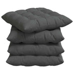Seat Cushions 4 pcs Fabric Dark Grey 40 x 40 x 6 cm