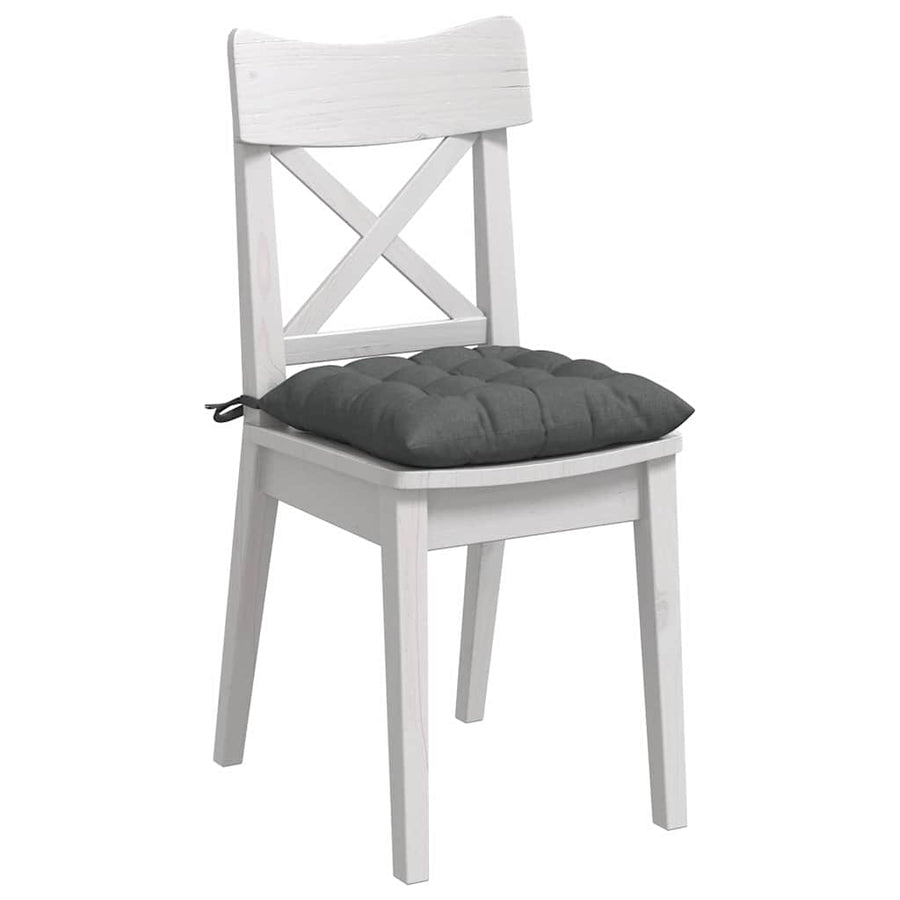 Seat Cushions 4 pcs Fabric Dark Grey 40 x 40 x 6 cm