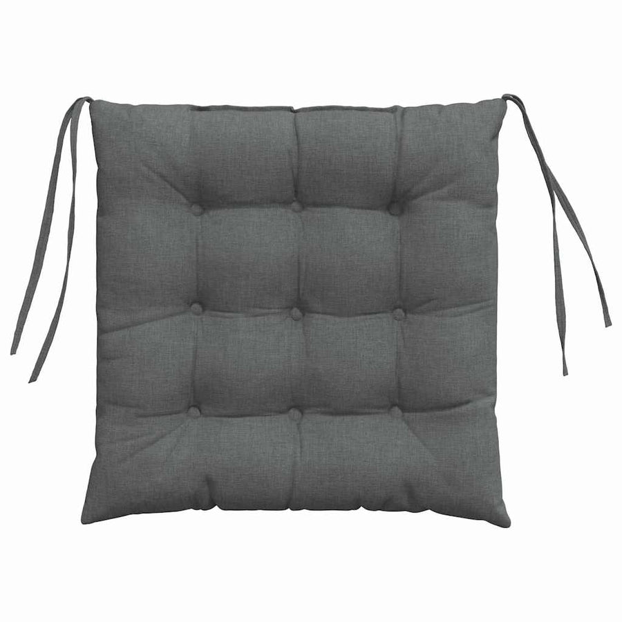 Seat Cushions 4 pcs Fabric Dark Grey 40 x 40 x 6 cm